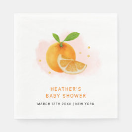 ミニマリスト甘いオレンジ柑橘系ベビーシャワー スタンダードランチョンナプキン
