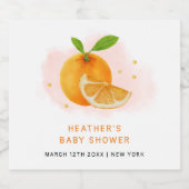 ミニマリスト甘いオレンジ柑橘系ベビーシャワー スパークリングワインラベル (シングルラベル)