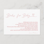 ミニマリスト甘い女の子の赤ちゃんシャワーのブックリクエスト エンクロージャーカード (正面)