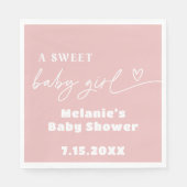 ミニマリスト甘い女の子の赤ちゃんシャワーの装飾 スタンダードランチョンナプキン (正面)