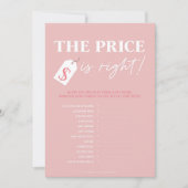 ミニマリスト甘い女の子の赤ちゃんシャワー価格が正しい 招待状 (正面)