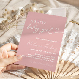 ミニマリスト甘い女の子の赤ちゃんシャワー 招待状