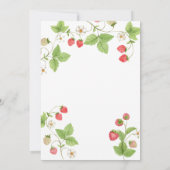 ミニマリスト甘い緑のイチゴの赤ちゃんシャワー サンキューカード (裏面)