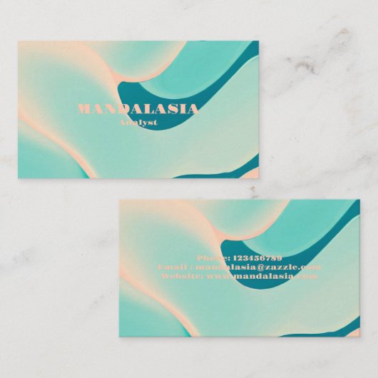 ミニマリスト用レインボー波パタモダンーン 名刺 (正面/裏面)