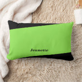 ミニマリスト用腰枕ネオングリーン、黒、ネーム ランバークッション (ブランケット)
