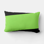 ミニマリスト用腰枕ネオングリーン、黒、ネーム ランバークッション (裏面)