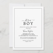 ミニマリスト男の子の赤ちゃんシャワー 招待状 (正面)