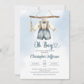 ミニマリスト男の子フォーマル服の服ベビーシャワー 招待状 (正面)