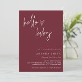 ミニマリスト男女兼用ボーホー ハロー ベイビー シャワー I 招待状 (スタンド正面)