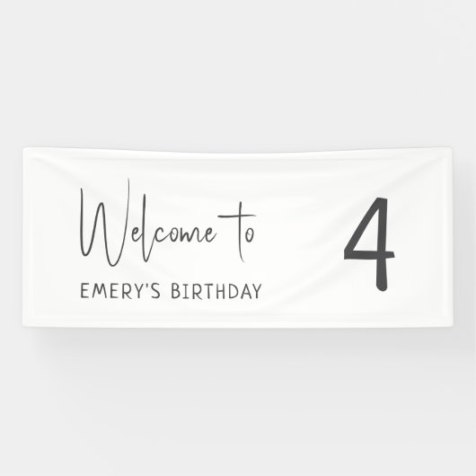 ミニマリスト男女兼用 ウェルカム バースデーパーティー 横断幕 (横)