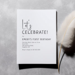 ミニマリスト男女問わず お誕生日おめでとう 招待状