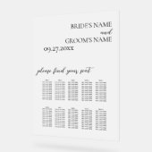 ミニマリスト白い曇り結婚付き座席表 アクリルサイン (傾斜)