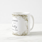 ミニマリスト白い素朴結婚な贈り物 コーヒーマグカップ (正面右)