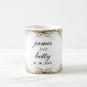 ミニマリスト白い素朴結婚な贈り物 コーヒーマグカップ