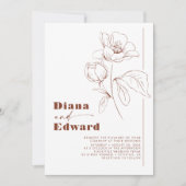 ミニマリスト白とテラコッタボホ結婚ズ 招待状 (正面)