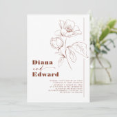 ミニマリスト白とテラコッタボホ結婚ズ 招待状 (スタンド正面)