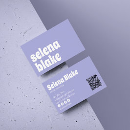 ミニマリスト白と紫 | QRコモダンード 名刺
