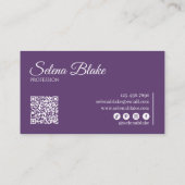 ミニマリスト白と紫 | QRコモダンード 名刺 (裏面)