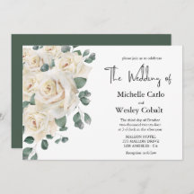 ミニマリスト白と緑のバラの風景結婚