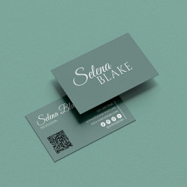 ミニマリスト白と緑 | QRコモダンード 名刺