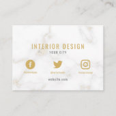 ミニマリスト白と金ゴールド大理石ソーシャルメディアBusi 名刺 (正面)