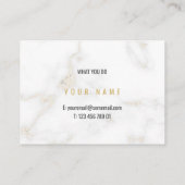 ミニマリスト白と金ゴールド大理石ソーシャルメディアBusi 名刺 (裏面)