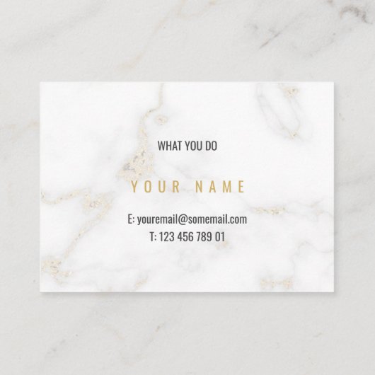 ミニマリスト白と金ゴールド大理石ソーシャルメディアBusi 名刺 (裏面)