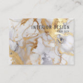 ミニマリスト白と金ゴールド大理石 名刺 (正面)