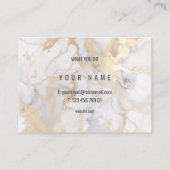 ミニマリスト白と金ゴールド大理石 名刺 (裏面)