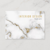 ミニマリスト白と金ゴールド大理石 名刺 (正面)
