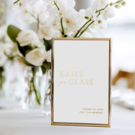 ミニマリスト白と金ゴールド結婚のバーサイン 箔招待状