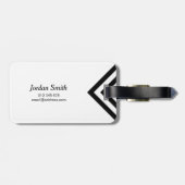 ミニマリスト白と黒のシェブロンの荷札 ラゲッジタグ (裏面横)