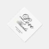 ミニマリスト白と黒結婚の スタンダードカクテルナプキン (角)