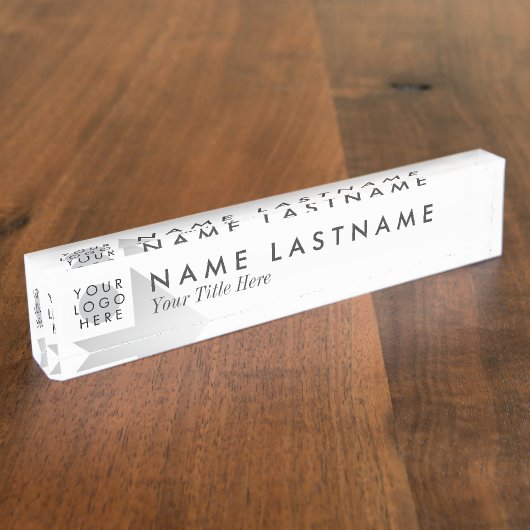 ミニマリスト白カスタム色ロゴ机用ネームプレート デスクネームプレート (側面)