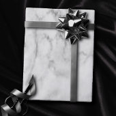 ミニマリスト白シルバーとグレーのテクスチャ付き大理石 ラッピングペーパー