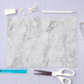 ミニマリスト白シルバーとグレーのテクスチャ付き大理石 薄葉紙 (クラフト)