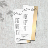 ミニマリスト白フェイク金ゴールドライン美しい価格表 ラックカード