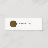 ミニマリスト白フェイク銅サークルコンサルタント スキニー名刺 (正面)