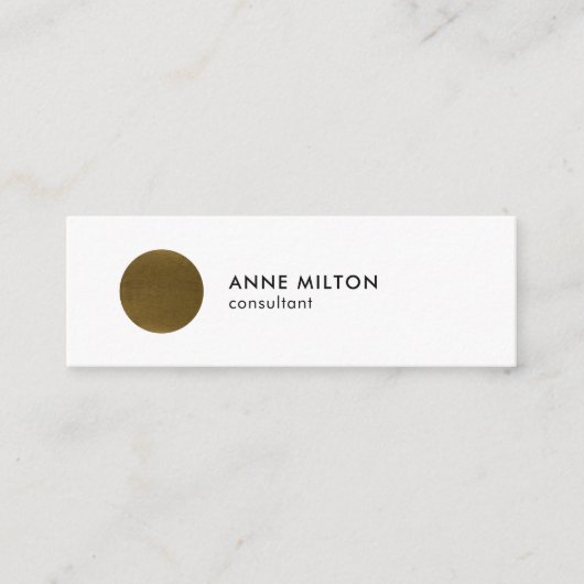 ミニマリスト白フェイク銅サークルコンサルタント スキニー名刺 (正面)