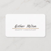 ミニマリスト白フェイク銅ラインコンサルタント 名刺 (正面)