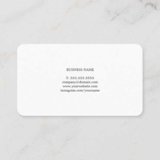 ミニマリスト白フェイク銅ラインコンサルタント 名刺 (裏面)