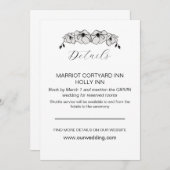 ミニマリスト白マグノリア結婚花の詳細 招待状 (正面/裏面)