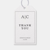 ミニマリスト白モノグラムありがとう ギフトタグ (正面)