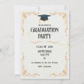 ミニマリスト白卒業パーティー招待状 招待状 (正面)