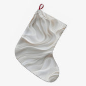 ミニマリスト白大理石の波モダン大理石 ラージクリスマスストッキング (正面 (吊り時))