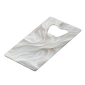 ミニマリスト白大理石エレガント波 クレジットカード栓抜き (正面アングル)