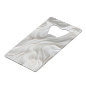 ミニマリスト白大理石エレガント波 クレジットカード栓抜き (裏面アングル)