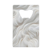 ミニマリスト白大理石エレガント波 クレジットカード栓抜き (裏面)