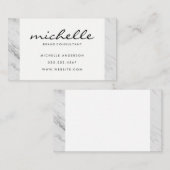 ミニマリスト白大理石トリム 名刺 (正面/裏面)
