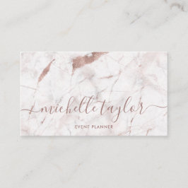 ミニマリスト白大理石バラ金ゴールド署名スクリプト 名刺